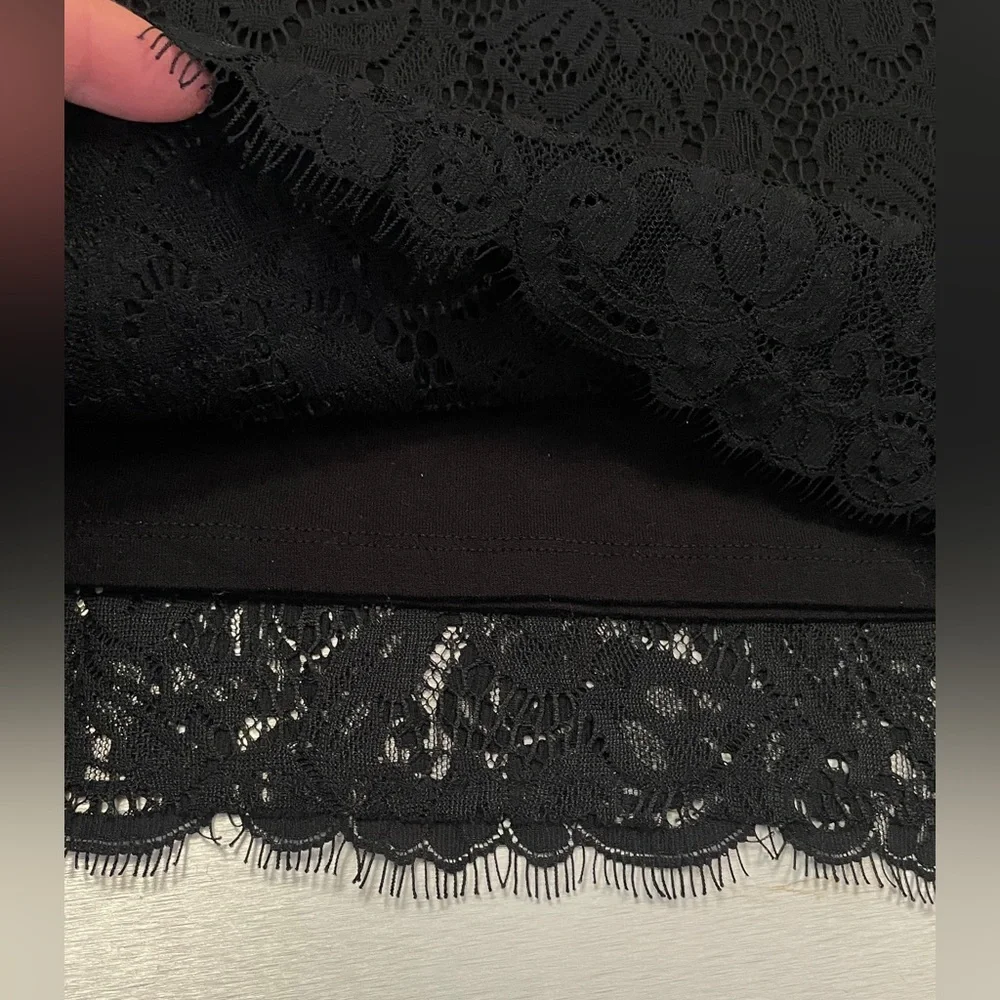 Lyssse  black floral lace pencil skirt  S